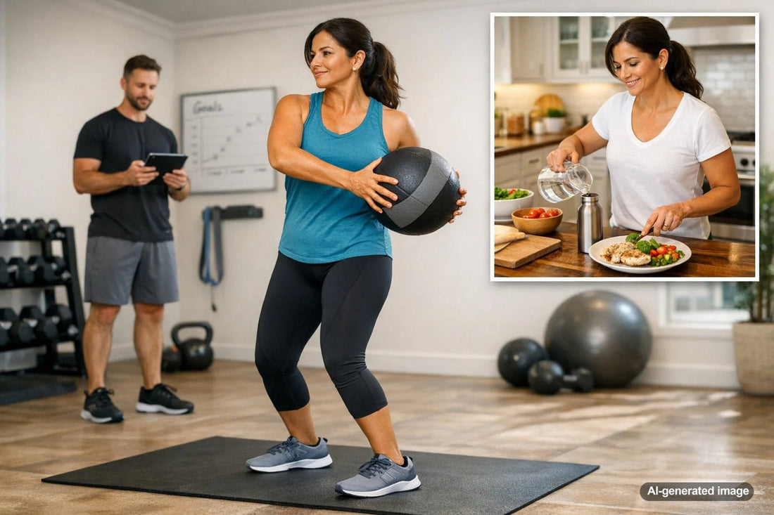 Adult maintaining fitness progress after personal training