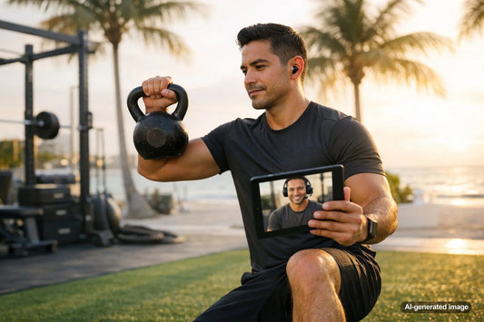 Personal trainer coaching a busy professional in Fort Lauderdale gym
