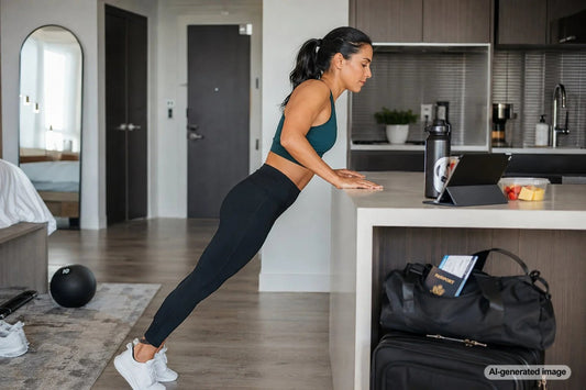 Frequent traveler maintaining a practical fitness routine while away from home