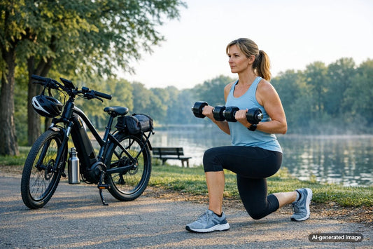 E-bike rider training for strength and long-term fitness