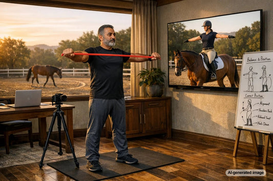 Horseback rider demonstrating balance and control in the saddle