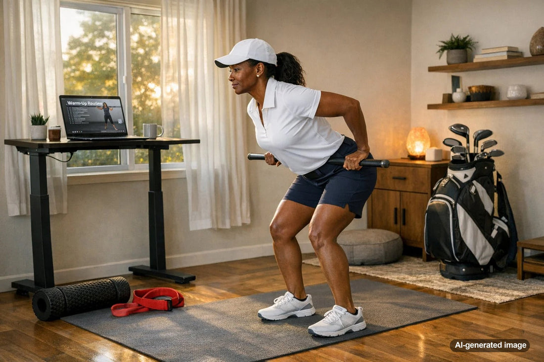 Golfer warming up before an early morning tee time