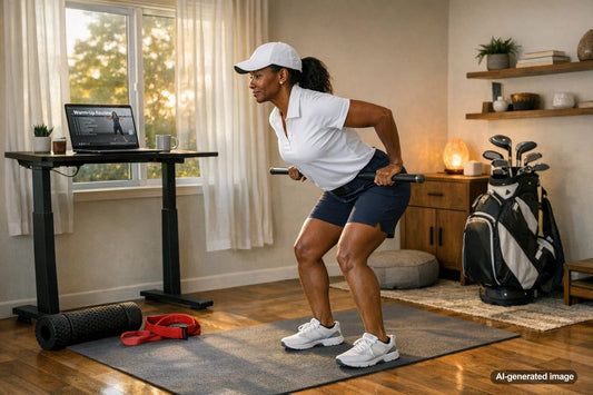 Golfer warming up before an early morning tee time
