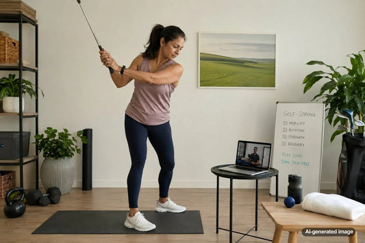 Golfer working on rib and thoracic mobility for frequent golfing