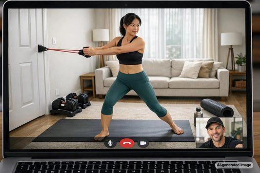 Personal trainer helping a client work through a strength plateau