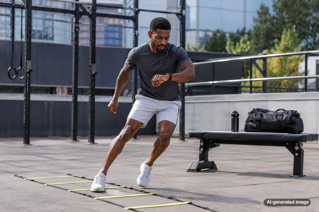 Adult completing a short focused workout on a busy day