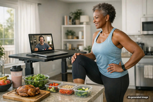 Simple meal prep ingredients arranged for an easy no-fuss nutrition routine