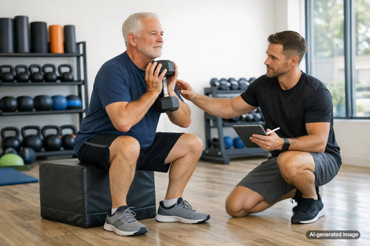 Adult exercising with a joint-friendly workout routine for arthritis