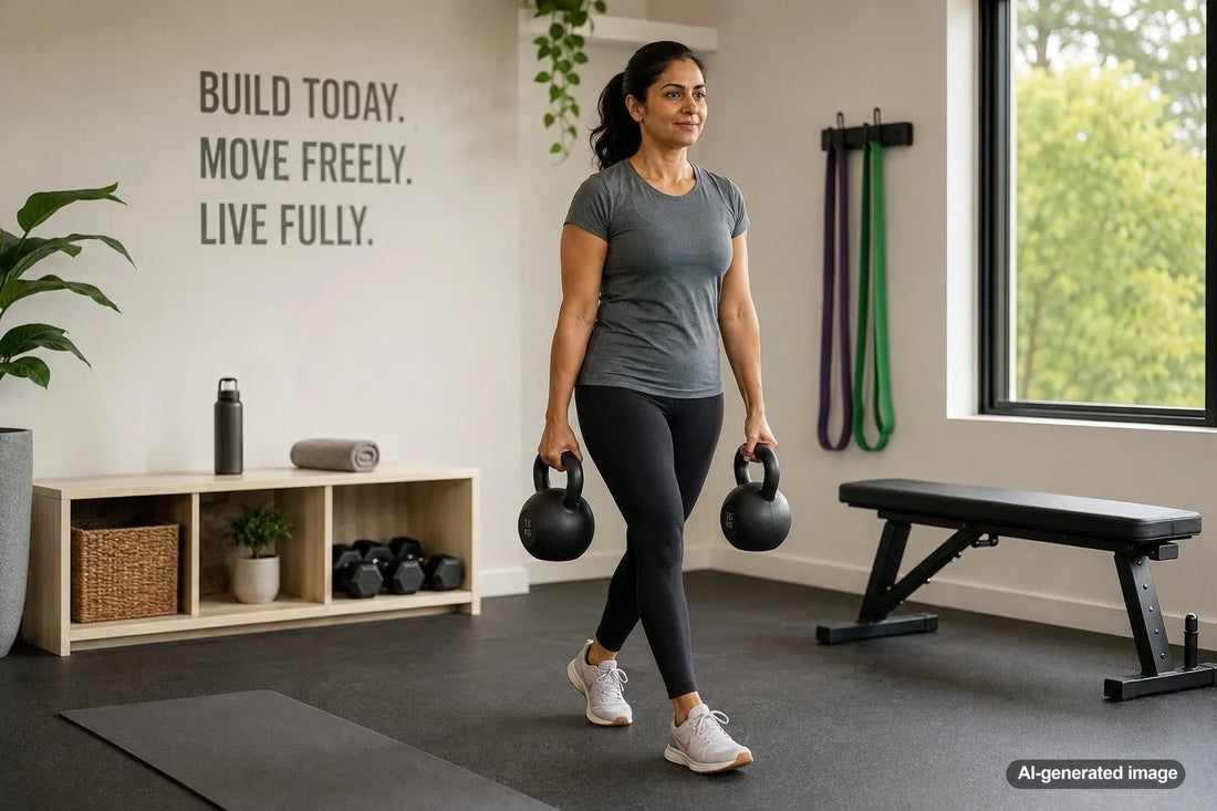 Active adult building strength and mobility for retirement