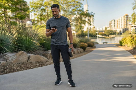 Adult building fitness momentum with a realistic training routine