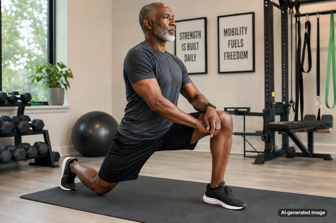 Adult building strength through a newly gained range of motion