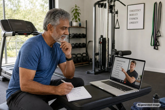 Adult choosing controlled strength exercises while working around sensitive joints
