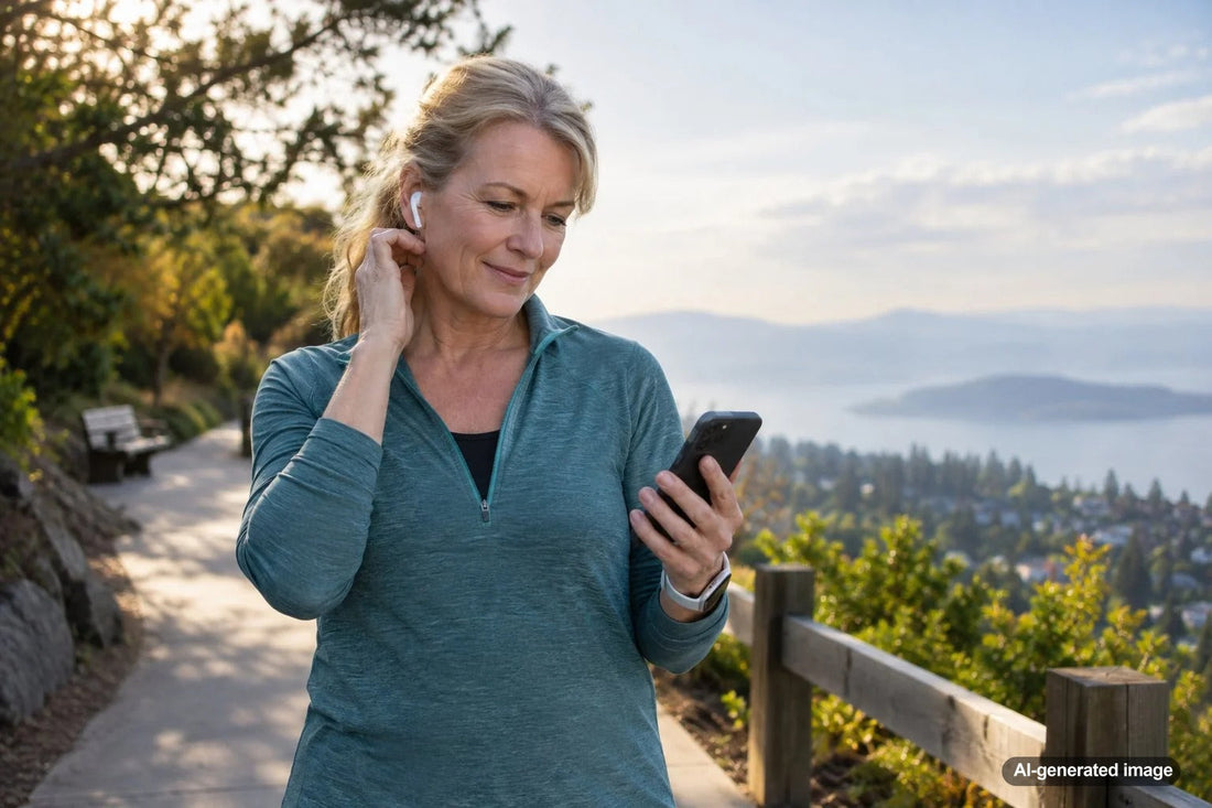 Adult reviewing fitness progress during a stressful month