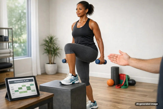 Runner training with a coach for marathon preparation