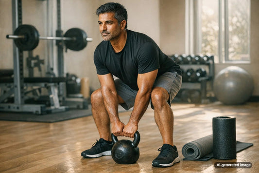 Coach guiding a client through strength training to support better energy and recovery