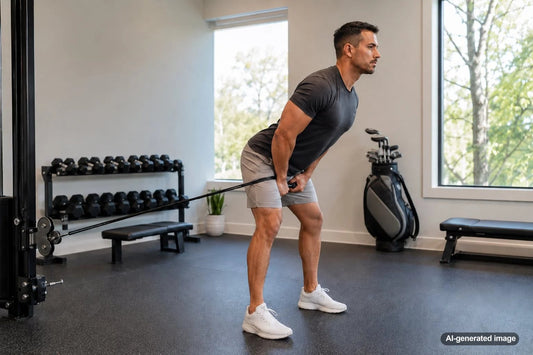 Golfer building posterior chain strength to support greater driving distance