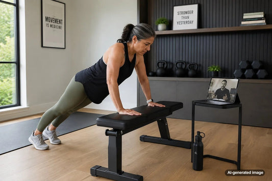 Fitness coach observing a client's movement and exercise technique