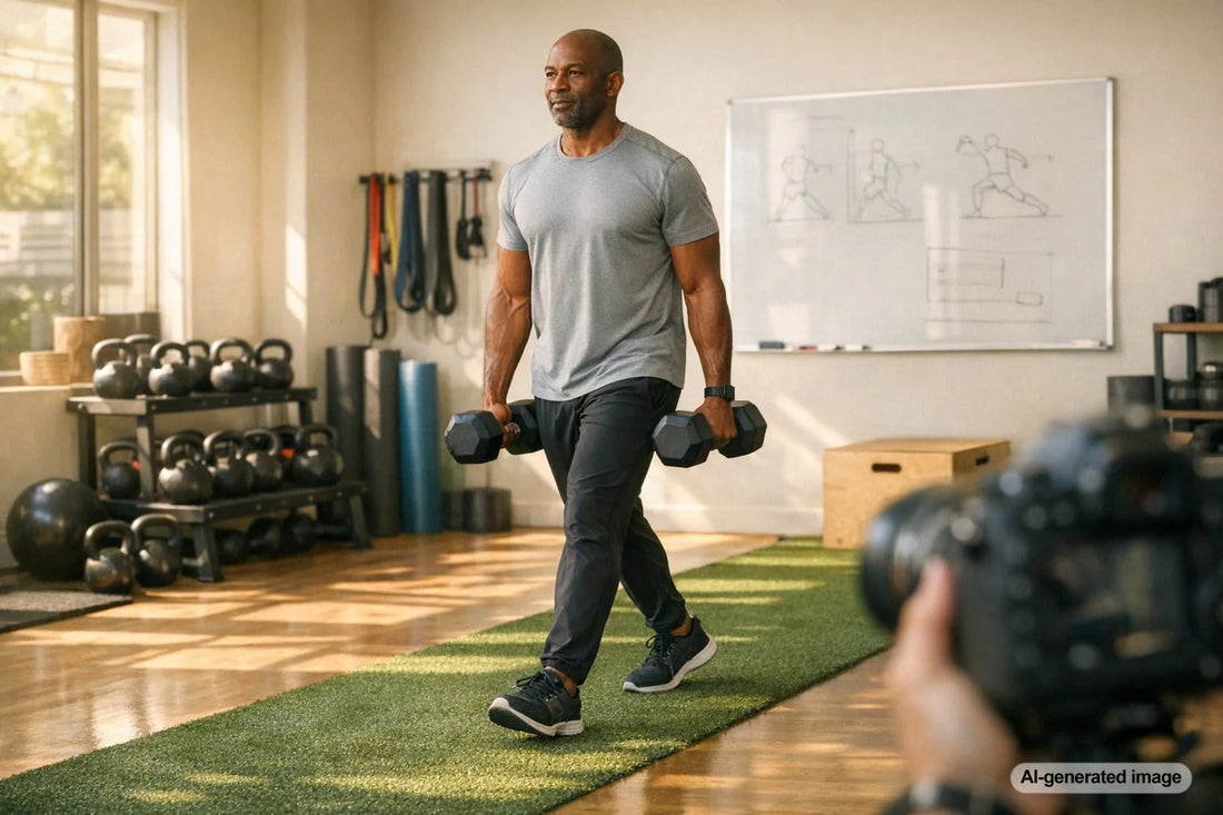 Adult training with weights during a sustainable fat loss plan