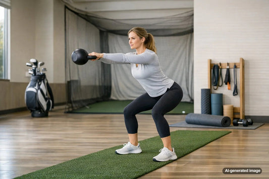 Golfer working on flexibility during the off-season