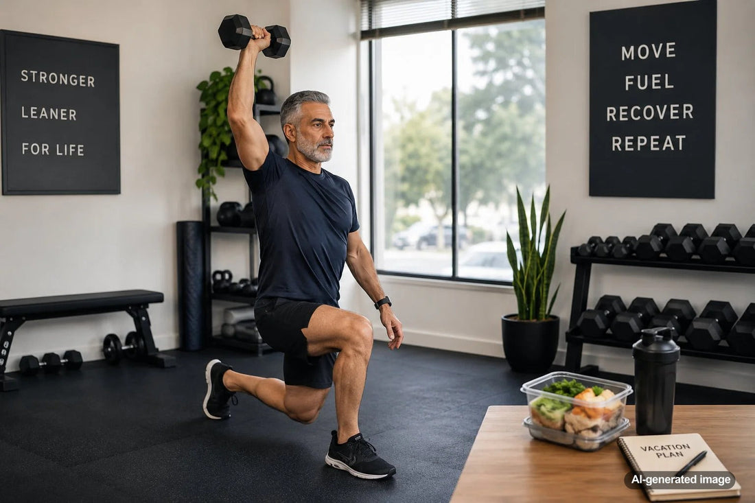 Person staying active while traveling on vacation