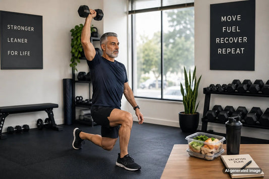 Person staying active while traveling on vacation