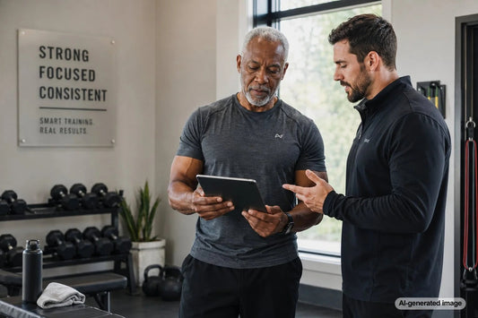 Busy professional completing a strength workout during a demanding workweek