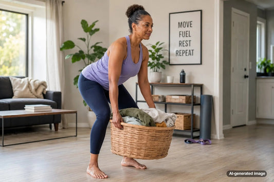 Adult completing everyday household chores with greater physical ease