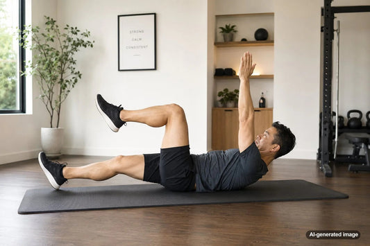 Adult following a practical and sustainable fitness routine