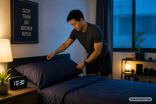 Calm bedroom setup for better sleep and workout recovery