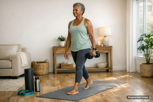 Coach guiding a client through strength training with a focus on safe, effective movement