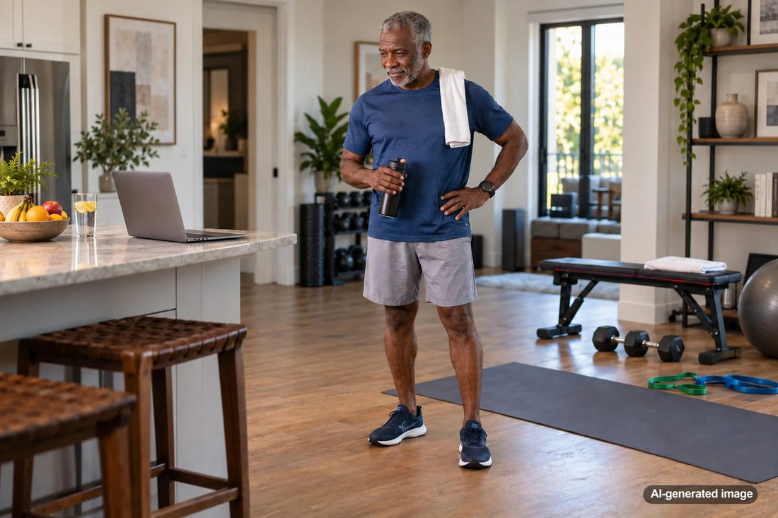 Adult rebuilding a fitness routine after changing careers