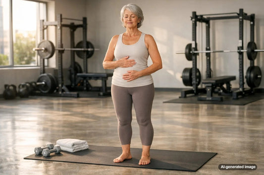 Adult reconnecting with movement and strength through intentional fitness