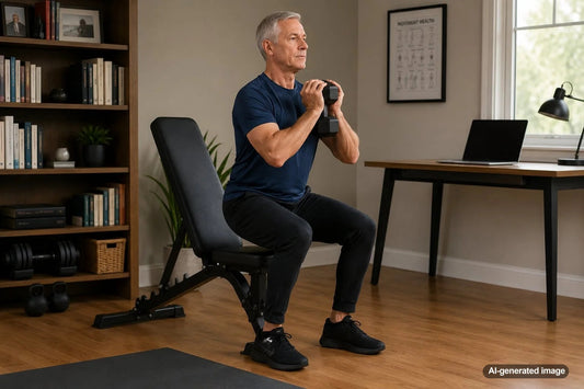 Adult performing controlled resistance training to support bone strength