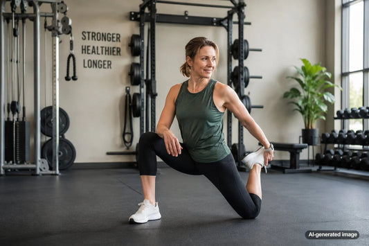 Adult staying active with strength and mobility-focused exercise