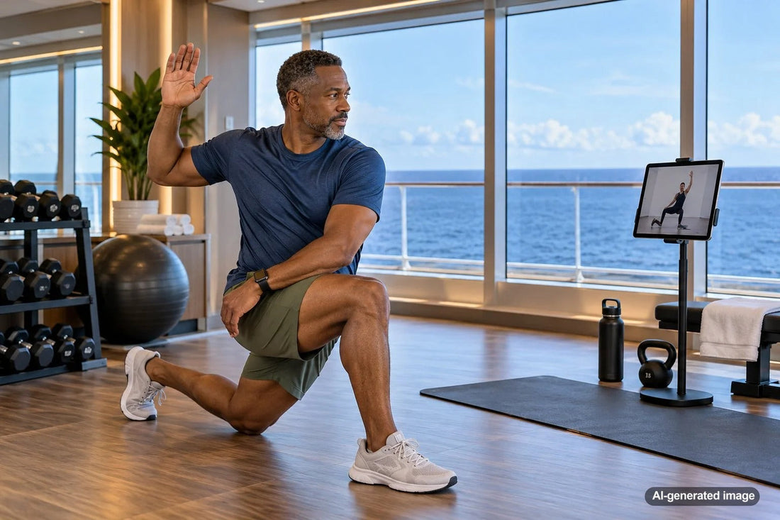 Traveler staying active and mobile during a cruise vacation