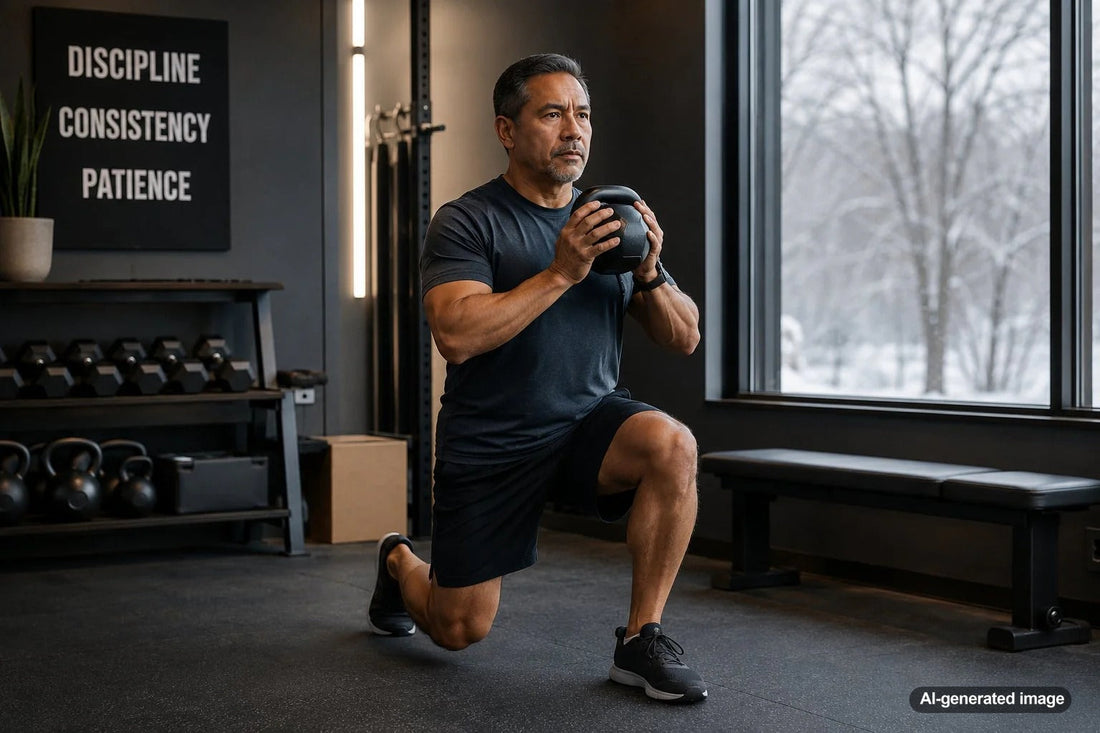 Person staying active during dark winter months