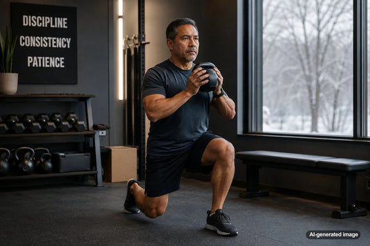 Person staying active during dark winter months