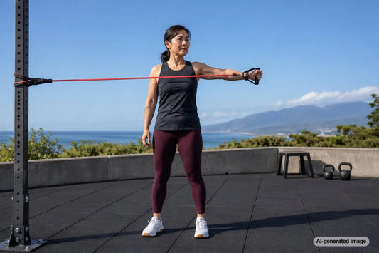 Person rebuilding shoulder strength after rotator cuff surgery