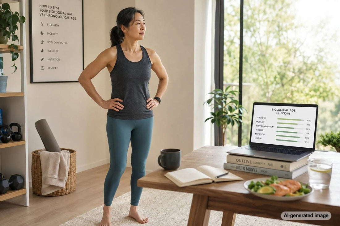 Adult fitness and longevity assessment for comparing biological age and chronological age