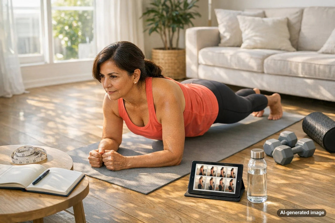 Person tracking fitness progress without using a scale