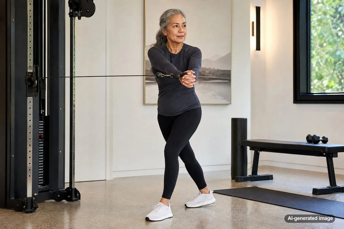 Golfer completing strength and mobility training for better performance