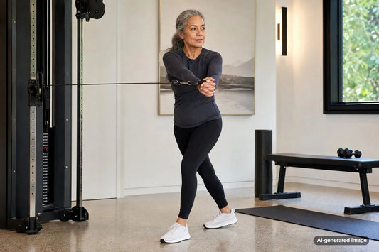 Golfer completing strength and mobility training for better performance