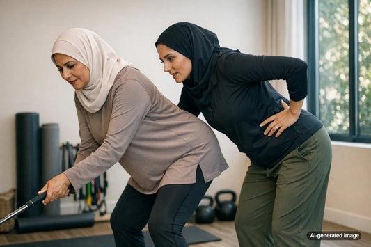 Golfer training with a focus on back-friendly strength and mobility