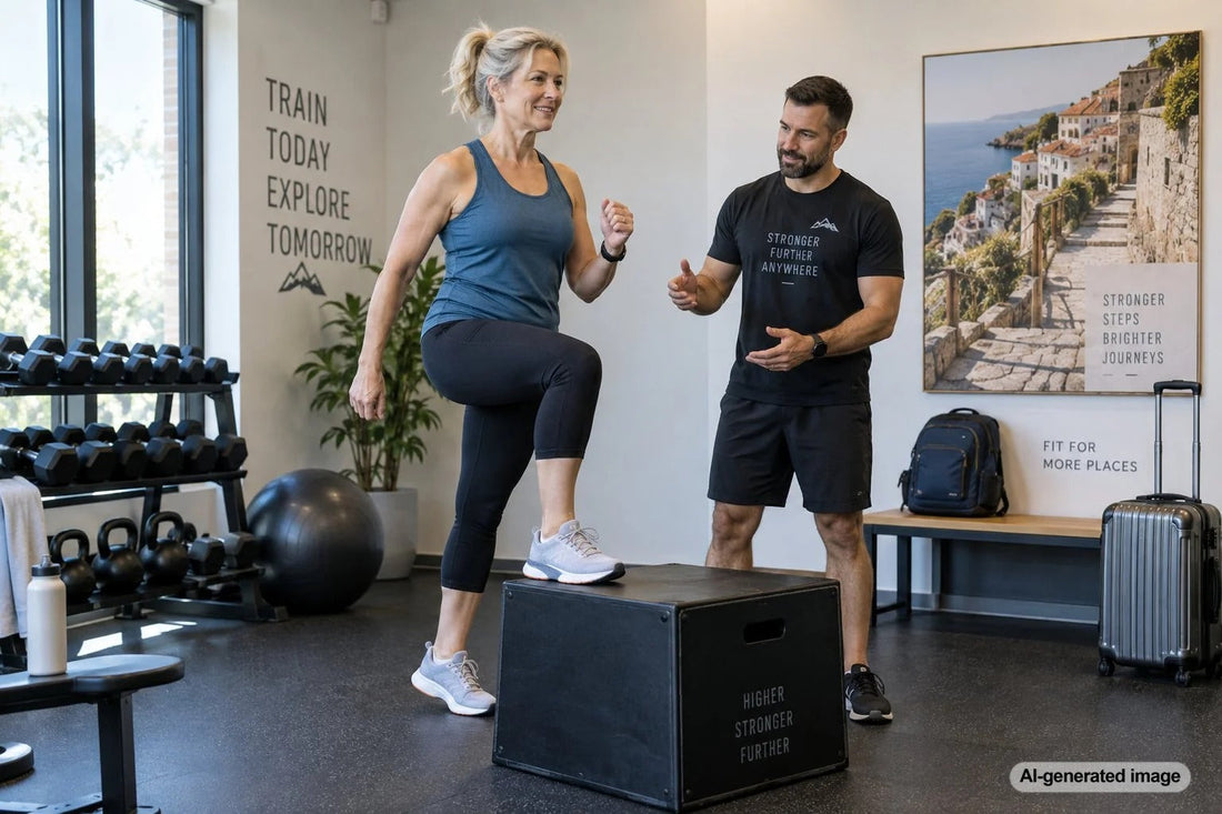 Adult training for hills, stairs, and uneven streets before a walking-heavy trip