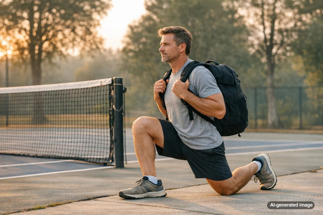 Traveler doing a simple workout without a gym