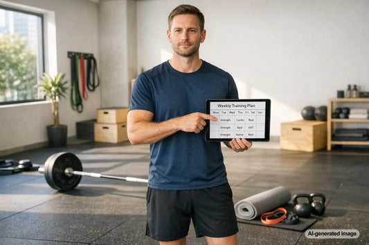Coach reviewing a fitness plan for sustainable long-term training