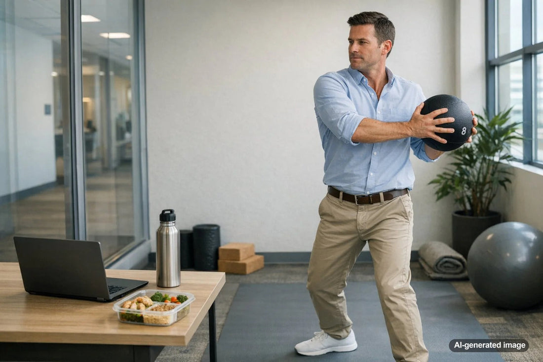 Person using a lunch break for light movement without needing a shower