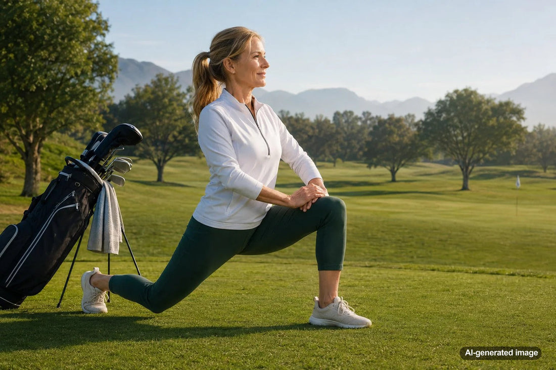 Golfer warming up before a round