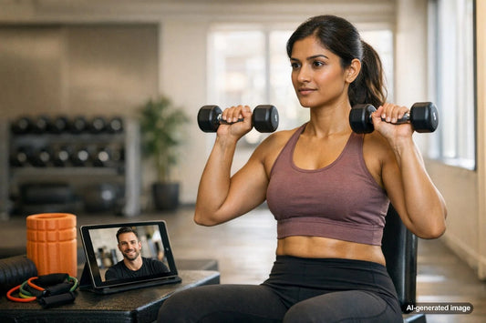Coach assisting shoulder-friendly upper-body training