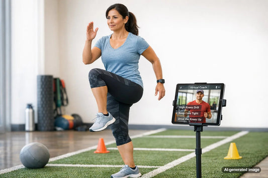 Runner strength training on a track